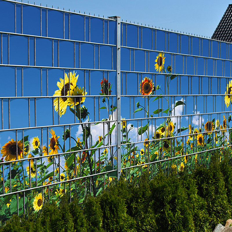 Sonnenblumen - Bedruckter Sichtschutz Streifen Rolle Doppelstab Zaun