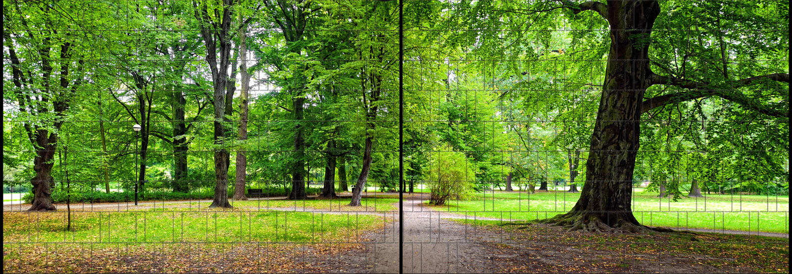 Park - Panorama XL bedruckte Sichtschutzstreifen für Doppelstabmattenzaun