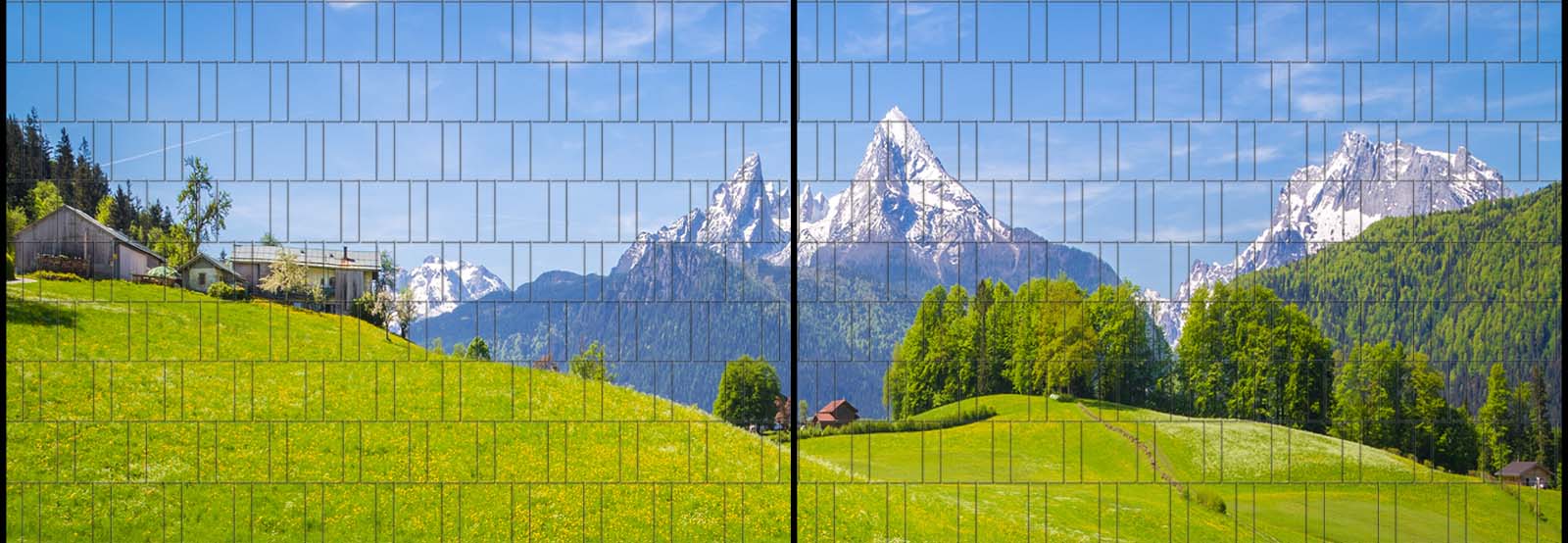Alpen - Panorama XL bedruckte Sichtschutzstreifen für Doppelstabmattenzaun