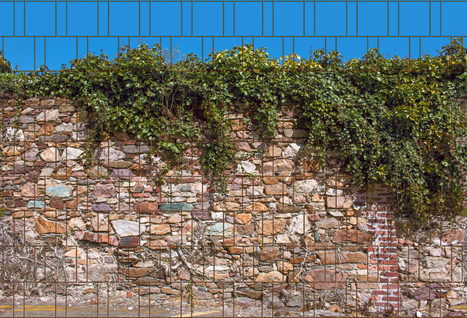 Kreta - Bedruckter Sichtschutz Streifen Rolle Doppelstab Zaun
